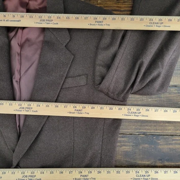 Mark Alexander Men's Sport Coat Blazer Brown Flannel Cashmere Blend 44L